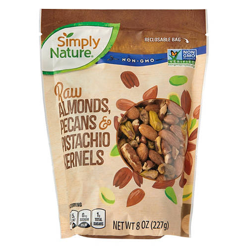 Simply Nature Raw Almond, Pecan & Pistachios Kernels, 8 oz